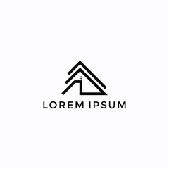 ILLUSTRATION HOME, MODERN INDUSTRIAL HOUSE FLAT COLOR SIMPLE LOGO VECTOR INSPIRATION 