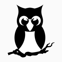 owl illustration silhouette isolated on white