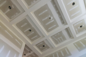 New home repair finishing works in progress, plastering