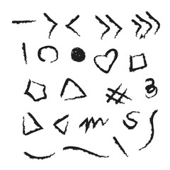 vector illustrattion. Set of Scribble arrow isolated on white background. black hand drawn arrows set icon. 