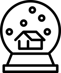 snow globe minimal line icon