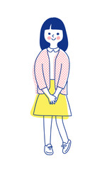 笑顔で立っている女の子