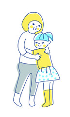 抱き合っている2人の女の子