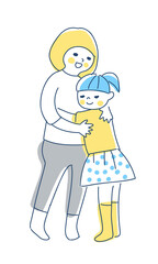 抱き合っている2人の女の子