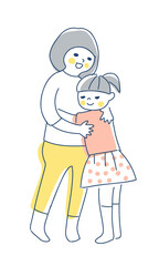 抱き合っている2人の女の子