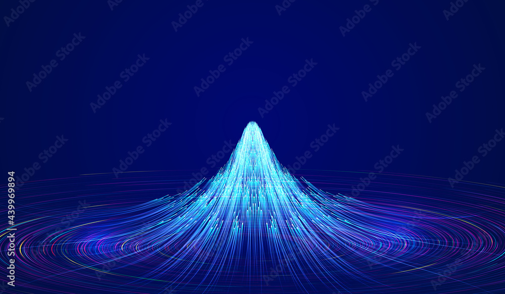 Poster the luminous lines on the spiral line converge the background of big data of internet science and te