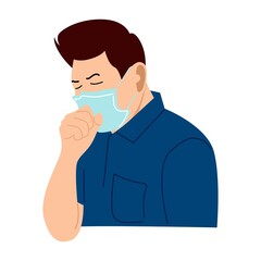 Cold, flu. Man with mask