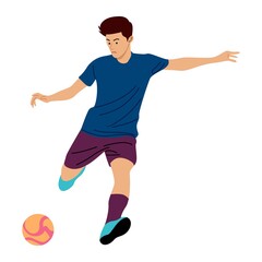Soccer player illustration in flat style. Vector illustration