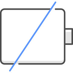 Colored line empty battery icon