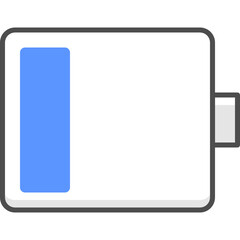 Colored line battery low icon