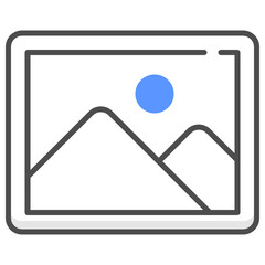 Colored line picture icon