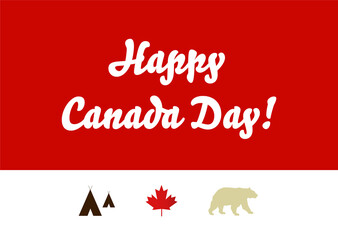 Happy Canada Day Celebration Card. 1st July Vector Illustration Template.