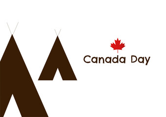 Happy Canada Day Celebration Card. 1st July Vector Illustration Template.