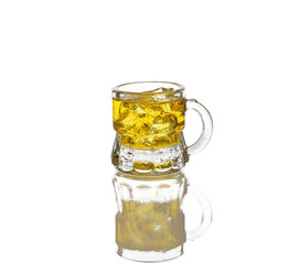Glass of beer isolated on white background