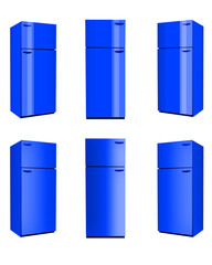 realistic and unrealistic refrigerator illustration with three different views
