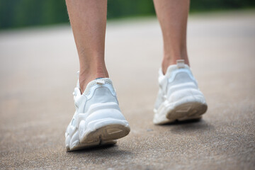 Young girls running in the morning to keep fit