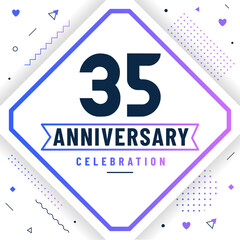 35 years anniversary greetings card, 35 anniversary celebration background free vector.