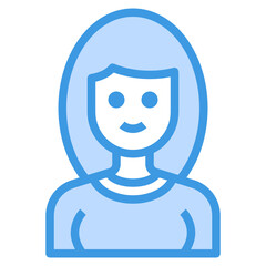Avatar blue outline icon