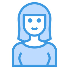 Avatar blue outline icon