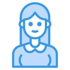 Fototapeta premium Avatar blue outline icon