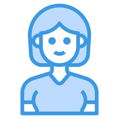 Avatar blue outline icon
