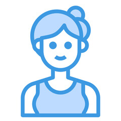 Avatar blue outline icon