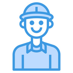 Avatar blue outline icon