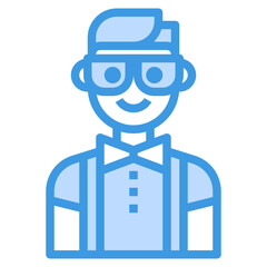 Avatar blue outline icon