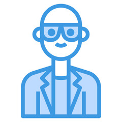 Avatar blue outline icon