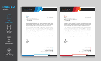 Professional Letterhead Design Template, minimalist letterhead, Corporate Letterhead 