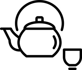 teapot minimal line icon