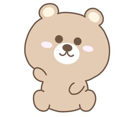 手をあげるくま