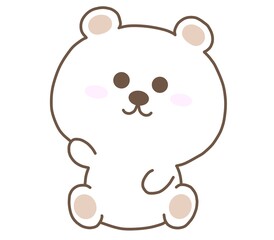 手をあげるしろくま