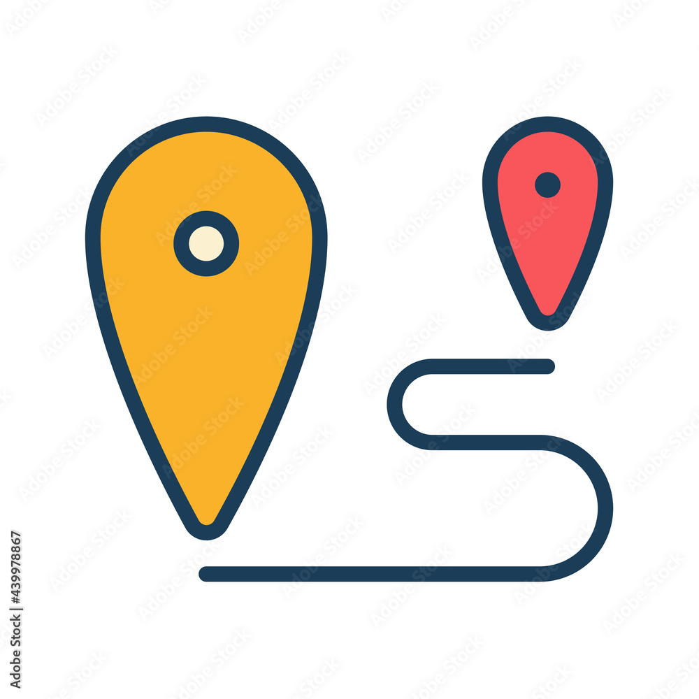 Poster location route single isolated icon with filled line style