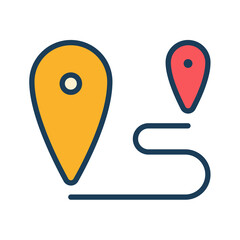 location route single isolated icon with filled line style