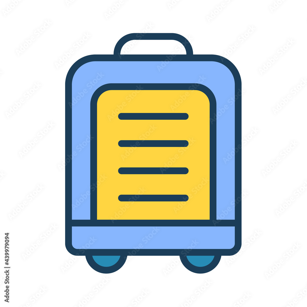 Poster suitcase baggage single single isolated icon with filled line style