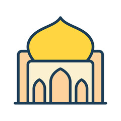 mosque single isolated icon with filled line style