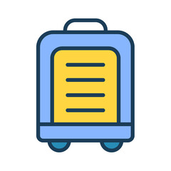 suitcase baggage single single isolated icon with filled line style