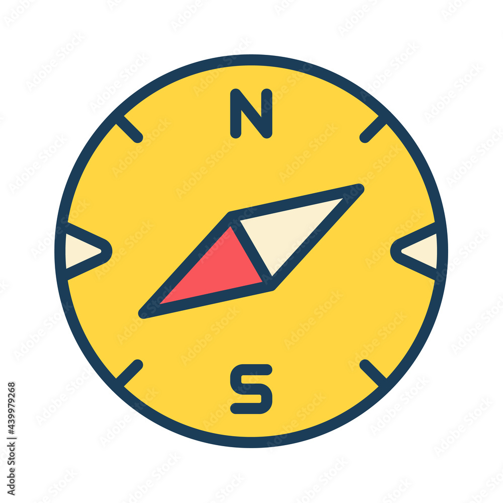 Poster compass single isolated icon with filled line style