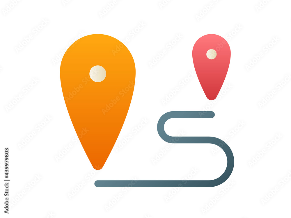 Poster location route single isolated icon with smooth style