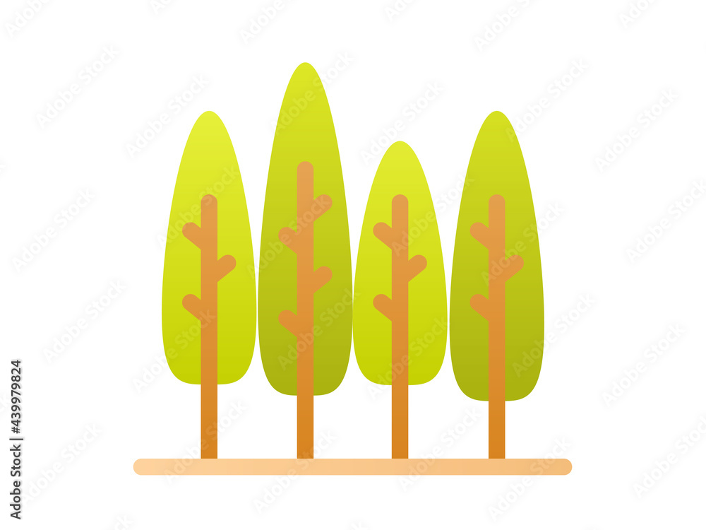 Poster tree wood single isolated icon with smooth style