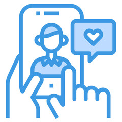 Obraz premium Feedback blue outline icon