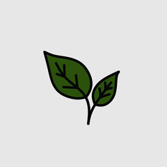 Vector illustration green leaves icon