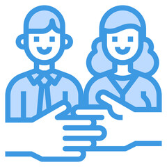 Fototapeta premium Deal blue outline icon