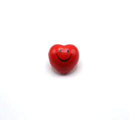 Red heart on white background