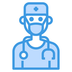 Doctor blue outline icon