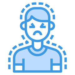 Sick blue outline icon