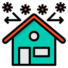 Stay At Home filled outline icon