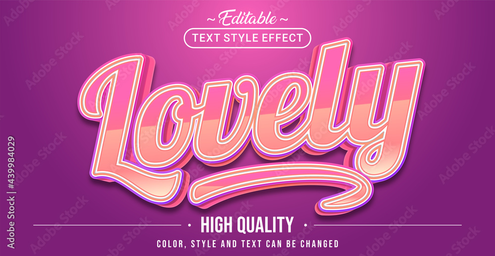 Poster Editable text style effect - Lovely text style theme.