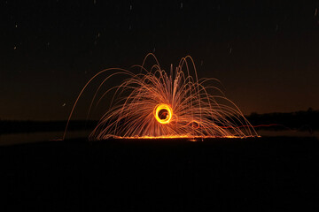 fireworks in the night sky
